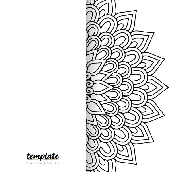 Mandala White Background Floral Ornament — Stock Vector