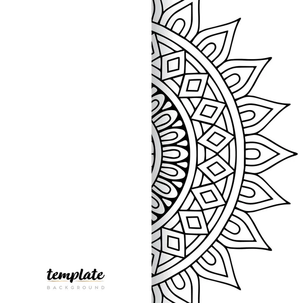 Mandala Witte Achtergrond Ronde Bloemen Ornament — Stockvector