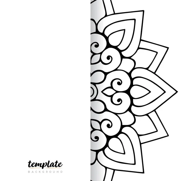 Mandala Λευκό Φόντο Στρογγυλό Στολίδι Λουλουδιών — Διανυσματικό Αρχείο