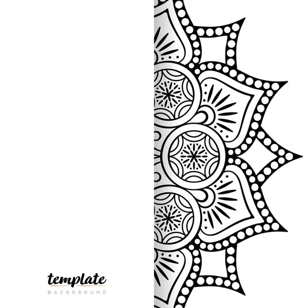Mandala White Background Floral Ornament — Stock Vector