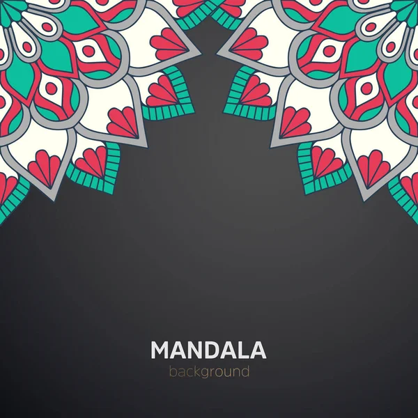 Lüks Mandala Karanlık Tasarım Arka Plan Süsü — Stok Vektör