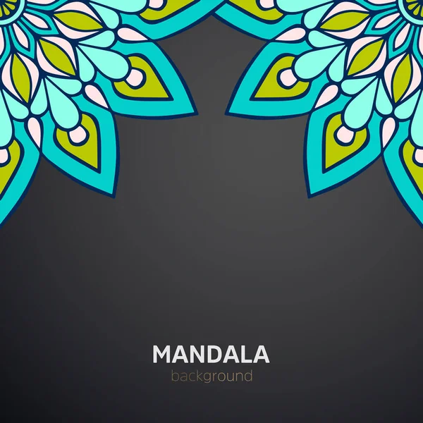 Luxusní Mandala Tmavý Design Pozadí Ornament — Stockový vektor