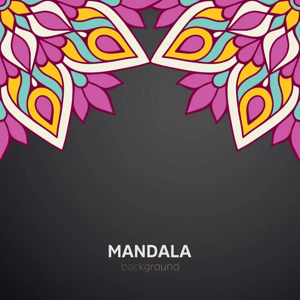 豪華なマンダラダークデザインの背景飾り — ストックベクタ