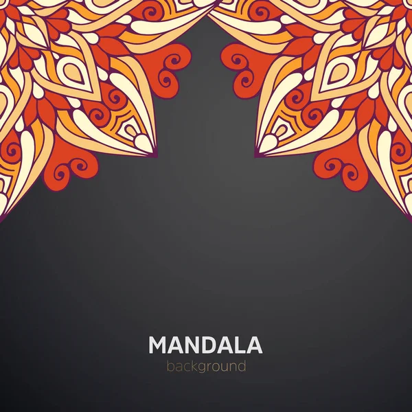 Luxe Mandala Sombre Décor Fond Conception — Image vectorielle