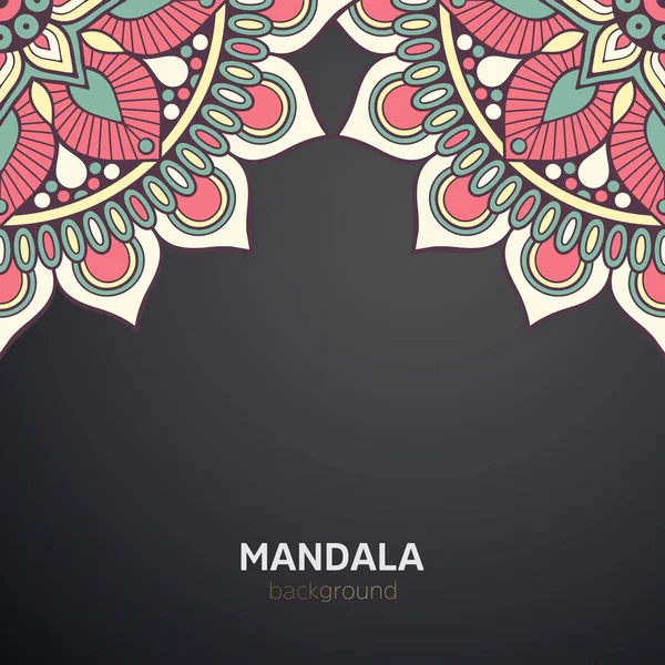 Lusso Mandala Scuro Disegno Sfondo Ornamento — Vettoriale Stock