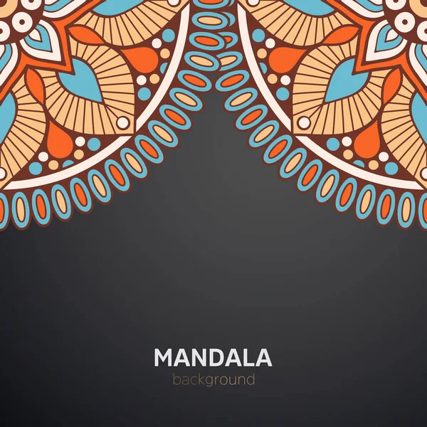 Lyx Mandala Mörk Design Bakgrund Prydnad — Stock vektor