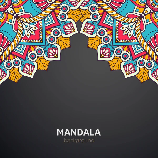 Luxe Mandala Sombre Décor Fond Conception — Image vectorielle