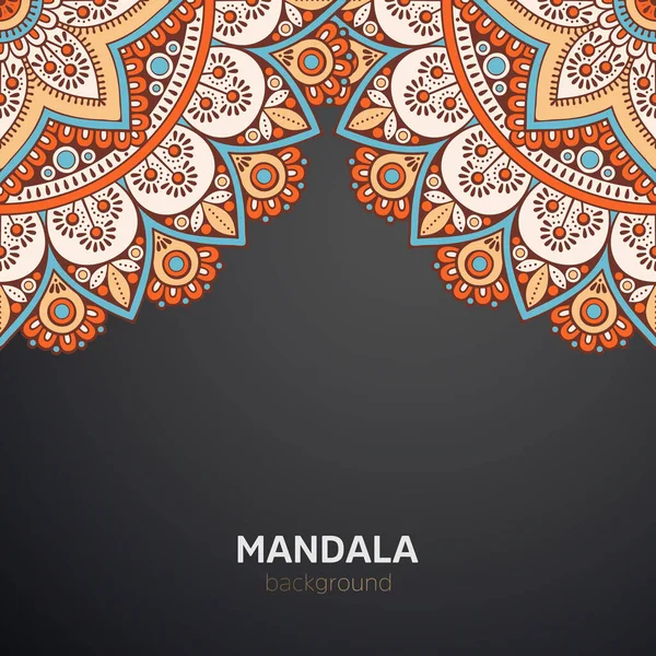 Mandala Luxo Design Escuro Ornamento Fundo —  Vetores de Stock