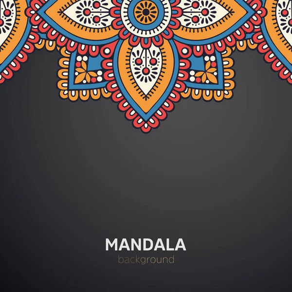 Luxusní Mandala Tmavý Design Pozadí Ornament — Stockový vektor