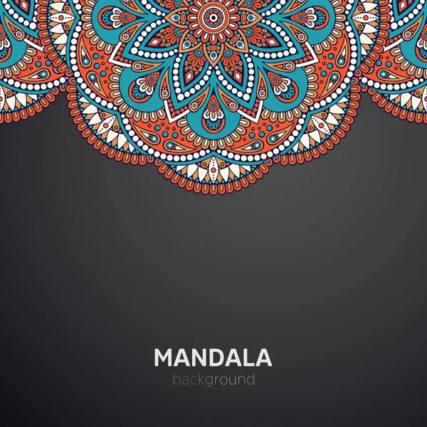 Luxusní Mandala Tmavý Design Pozadí Ornament — Stockový vektor