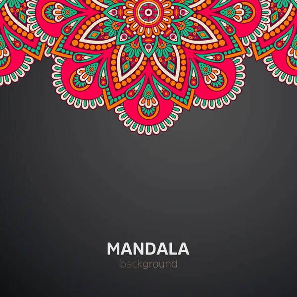 Luxusní Mandala Tmavý Design Pozadí Ornament — Stockový vektor