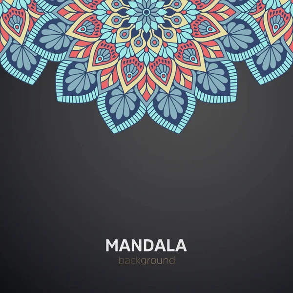 Πολυτέλεια Mandala Σκούρο Σχέδιο Φόντο Στολίδι — Διανυσματικό Αρχείο
