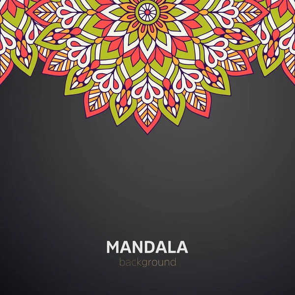 Luxe Mandala Sombre Décor Fond Conception — Image vectorielle