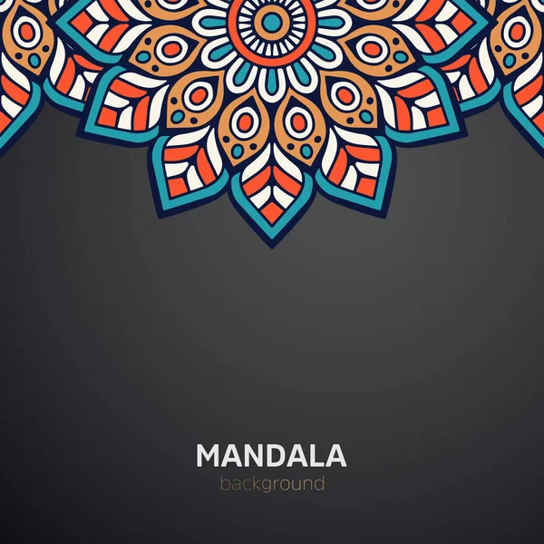 Luxe Mandala Sombre Décor Fond Conception — Image vectorielle
