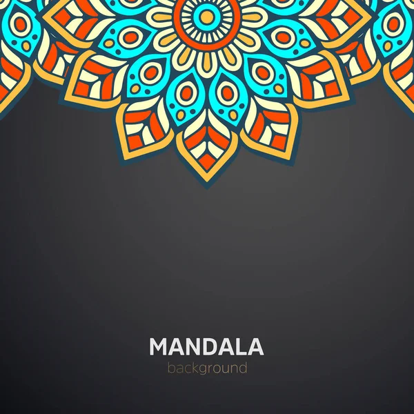 Luksusowe Mandala Ciemny Design Tło Ozdoba — Wektor stockowy