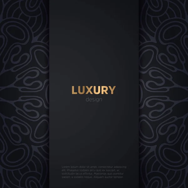 Luksusowe Mandala Ciemny Design Tło Złoto — Wektor stockowy