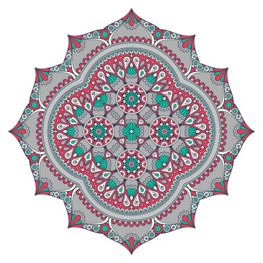 Mandala. Etnik dekoratif unsurlar. El çizimi arkaplan