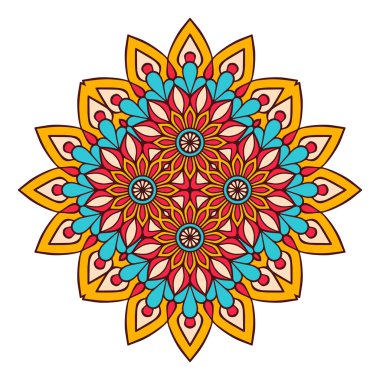 Mandala. Etnik dekoratif unsurlar. El çizimi arkaplan