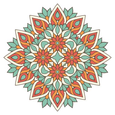 Mandala. Etnik dekoratif unsurlar. El çizimi arkaplan