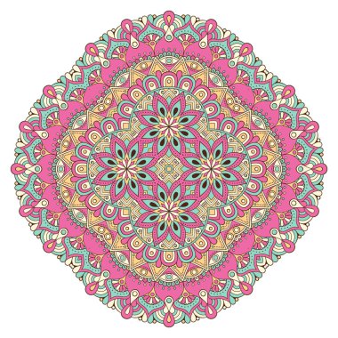 Mandala. Etnik dekoratif unsurlar. El çizimi arkaplan