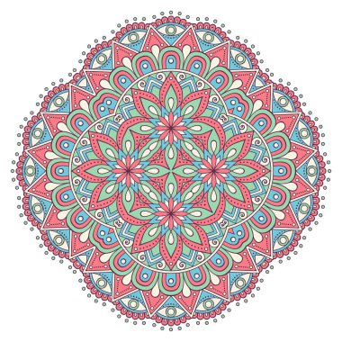 Mandala. Etnik dekoratif unsurlar. El çizimi arkaplan