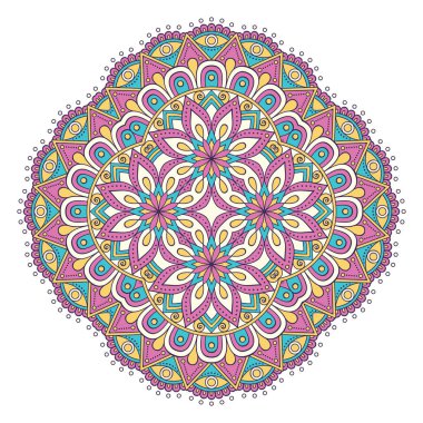 Mandala. Etnik dekoratif unsurlar. El çizimi arkaplan