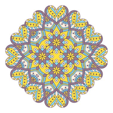 Mandala. Etnik dekoratif unsurlar. El çizimi arkaplan