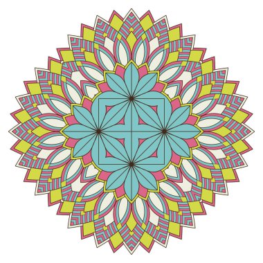 Mandala. Etnik dekoratif unsurlar. El çizimi arkaplan