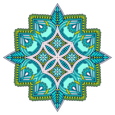 Mandala. Etnik dekoratif unsurlar. El çizimi arkaplan