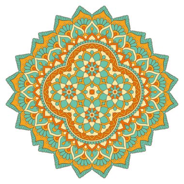Mandala. Etnik dekoratif unsurlar. El çizimi arkaplan