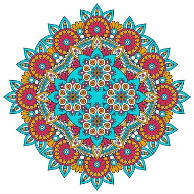 Mandala. Etnik dekoratif unsurlar. El çizimi arkaplan