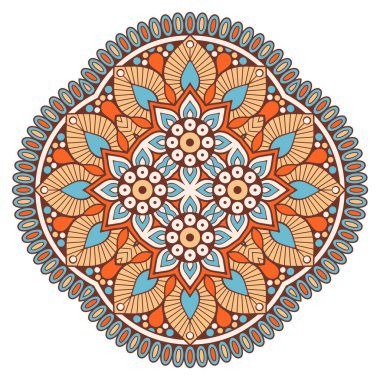 Mandala. Etnik dekoratif unsurlar. El çizimi arkaplan