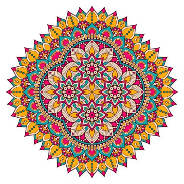 Mandala. Etnik dekoratif unsurlar. El çizimi arkaplan