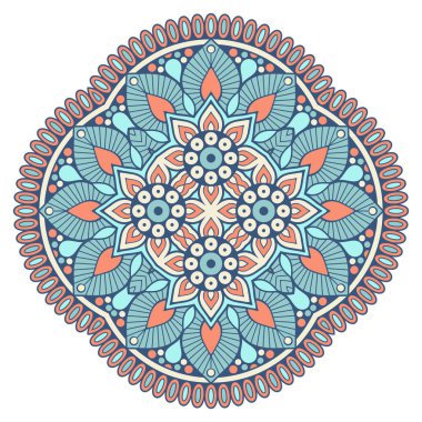 Mandala. Etnik dekoratif unsurlar. El çizimi arkaplan