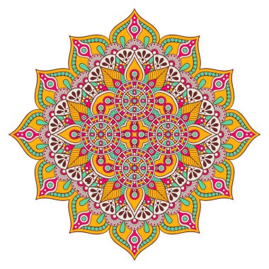 Mandala. Etnik dekoratif unsurlar. El çizimi arkaplan