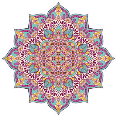 Mandala. Etnik dekoratif unsurlar. El çizimi arkaplan