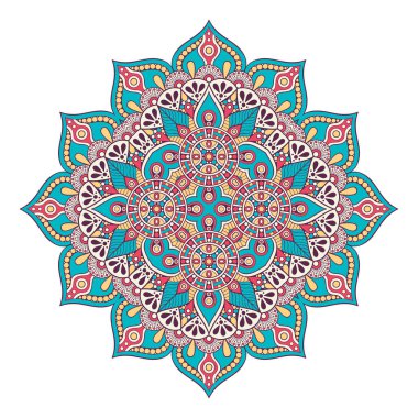 Mandala. Etnik dekoratif unsurlar. El çizimi arkaplan