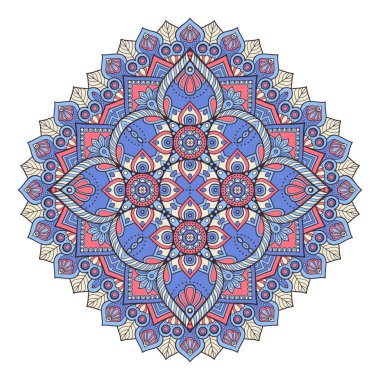 Mandala. Etnik dekoratif unsurlar. El çizimi arkaplan