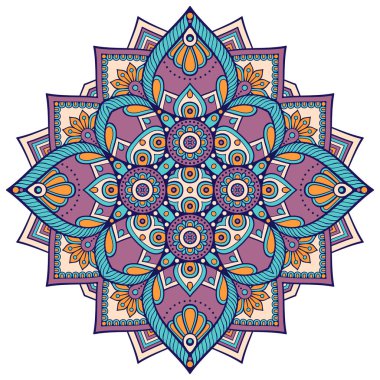 Mandala. Etnik dekoratif unsurlar. El çizimi arkaplan