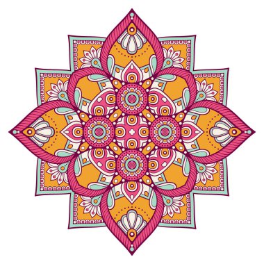 Mandala. Etnik dekoratif unsurlar. El çizimi arkaplan