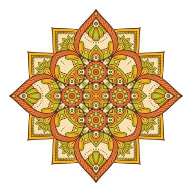 Mandala. Etnik dekoratif unsurlar. El çizimi arkaplan