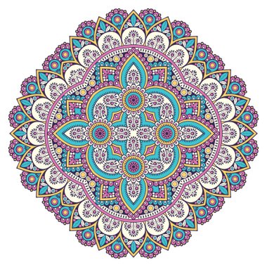 Mandala. Etnik dekoratif unsurlar. El çizimi arkaplan