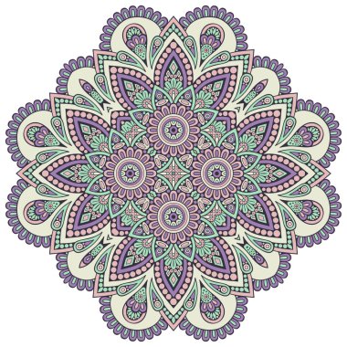 Mandala. Etnik dekoratif unsurlar. El çizimi arkaplan