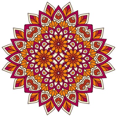 Mandala. Etnik dekoratif unsurlar. El çizimi arkaplan