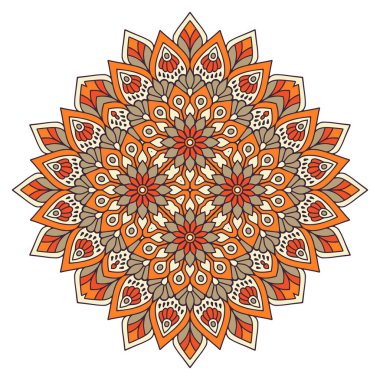 Mandala. Etnik dekoratif unsurlar. El çizimi arkaplan