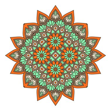 Mandala. Etnik dekoratif unsurlar. El çizimi arkaplan