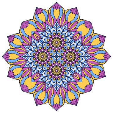 Mandala. Etnik dekoratif unsurlar. El çizimi arkaplan