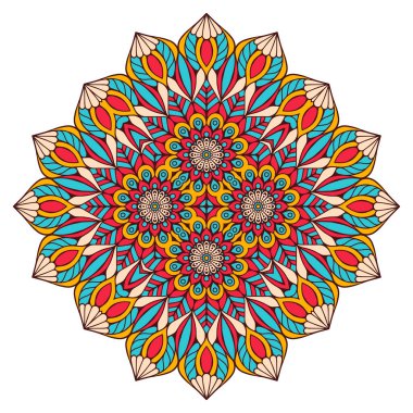 Mandala. Etnik dekoratif unsurlar. El çizimi arkaplan