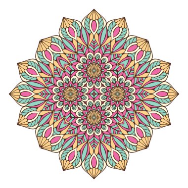 Mandala. Etnik dekoratif unsurlar. El çizimi arkaplan