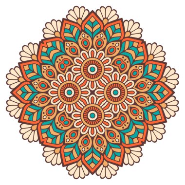 Mandala. Etnik dekoratif unsurlar. El çizimi arkaplan